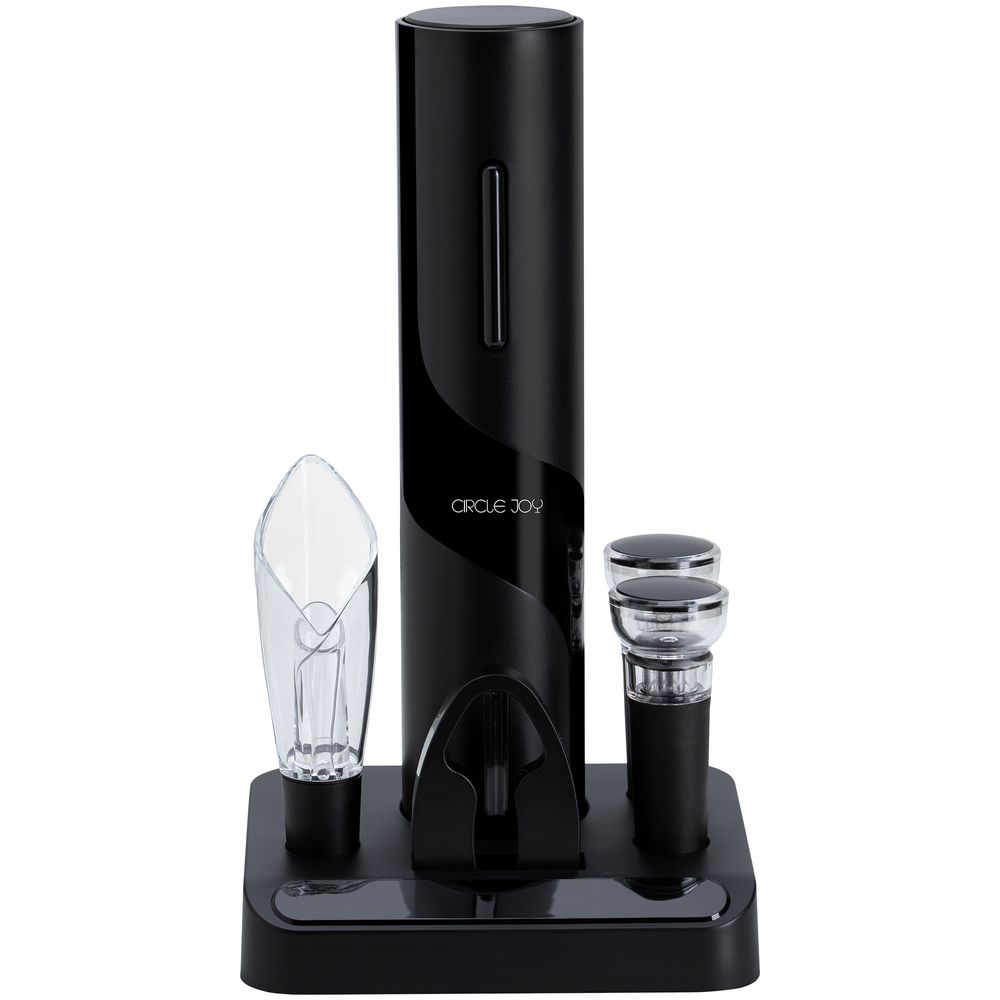 Винный набор Circle Joy Electric Wine Bottle Opener, черный с логотипом
