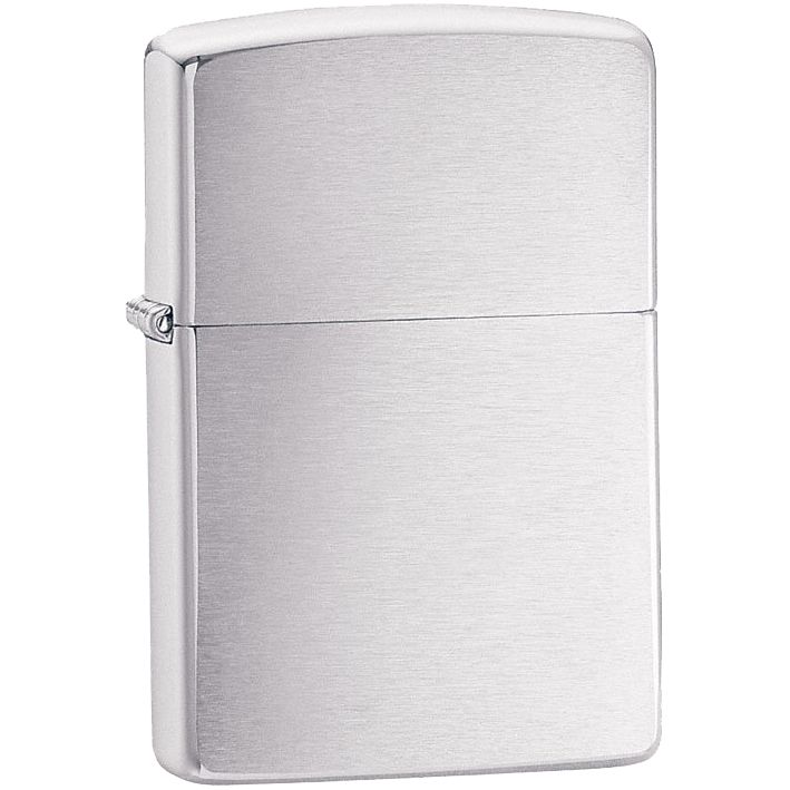 Зажигалка Zippo Armor Brushed, матовая серебристая с логотипом