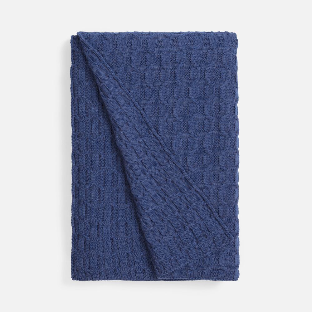 Плед Braidera, синий (черника) с логотипом