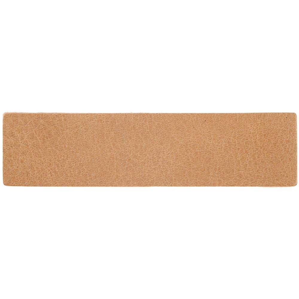 Лейбл кожаный Pasek, S, бежевый с логотипом