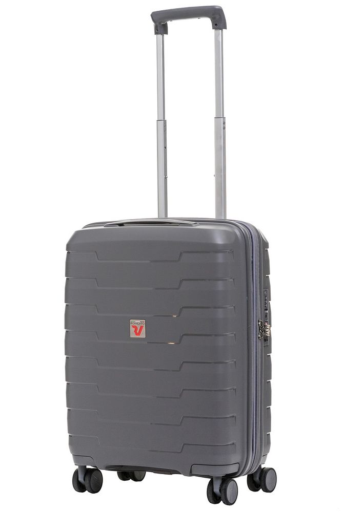 Чемодан Skyline S, серый с логотипом