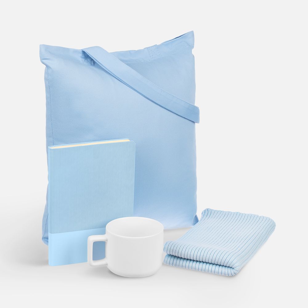 Набор Warm Vale, голубой с логотипом