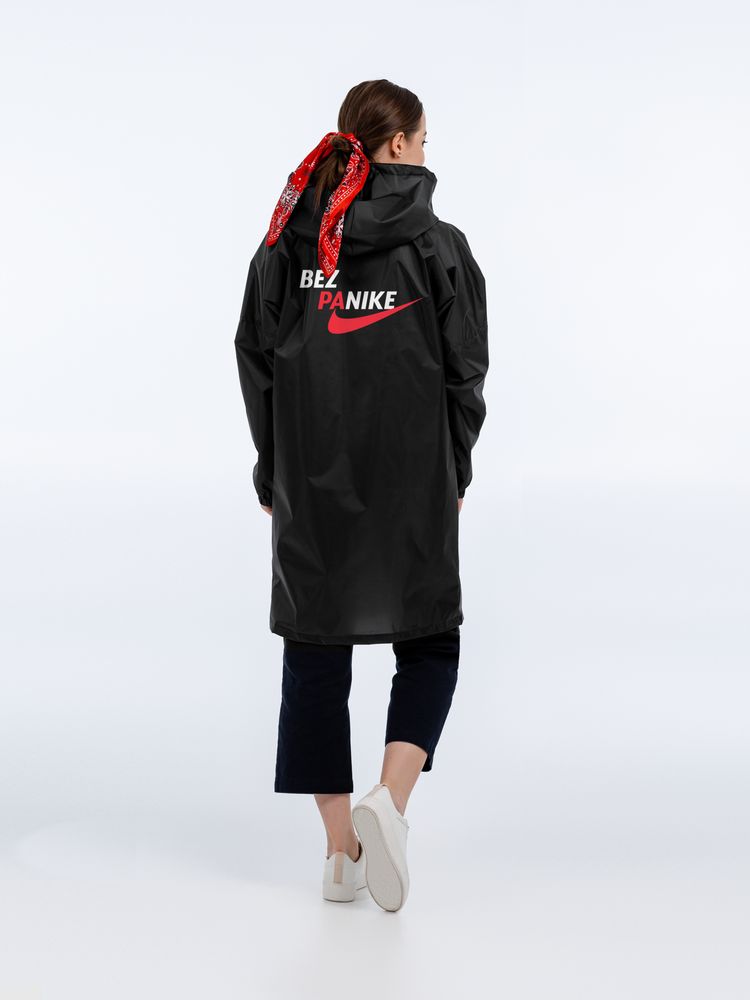 Дождевик Bez Panike, черный с логотипом