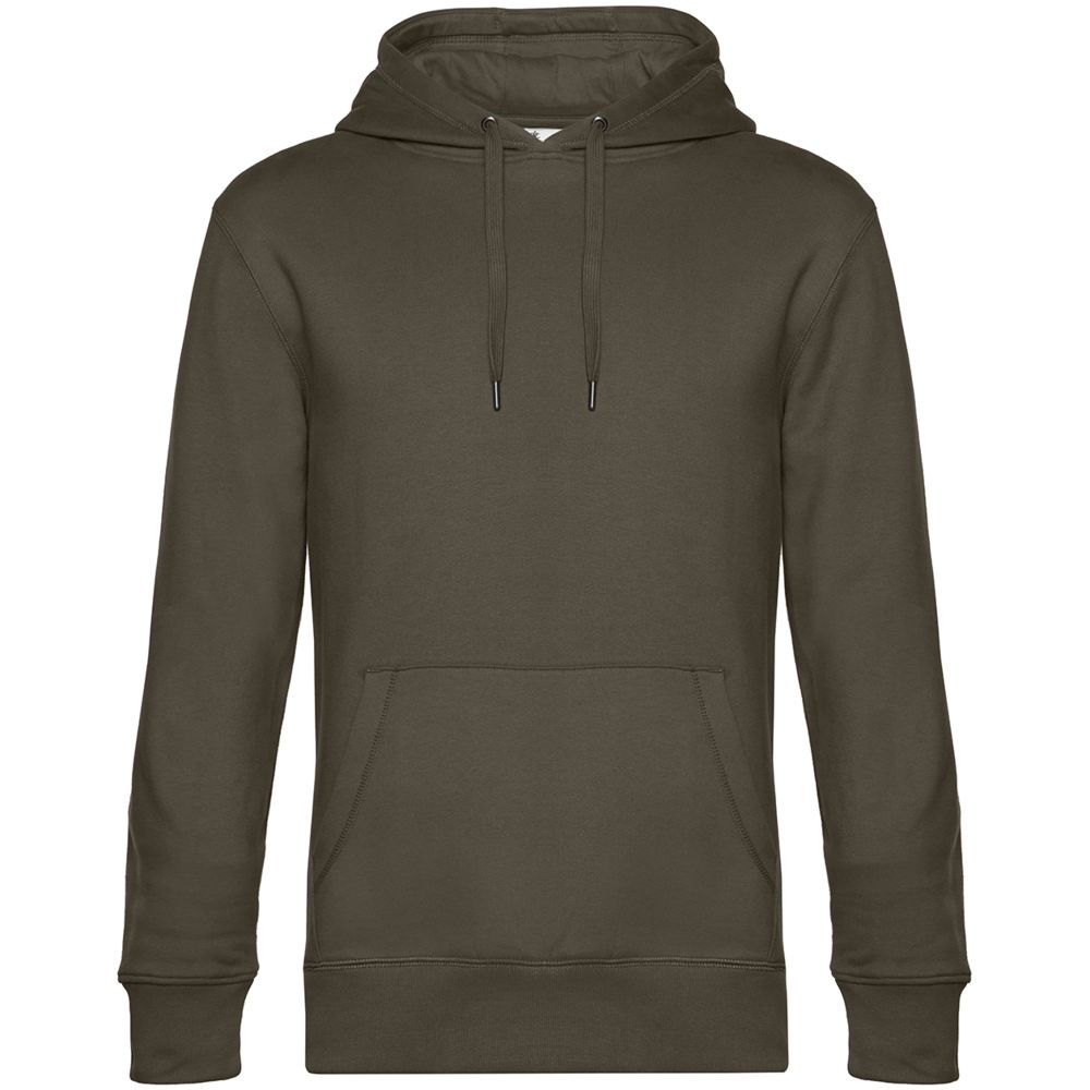 Толстовка с капюшоном унисекс King, хаки с логотипом