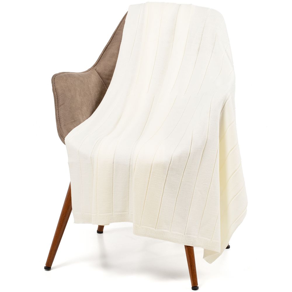 Плед Bambolay, молочно-белый с логотипом