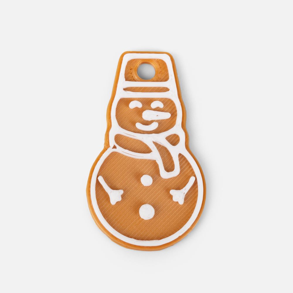 Мини-подвеска «Пряник», 3D-печать на заказ, снеговик с логотипом