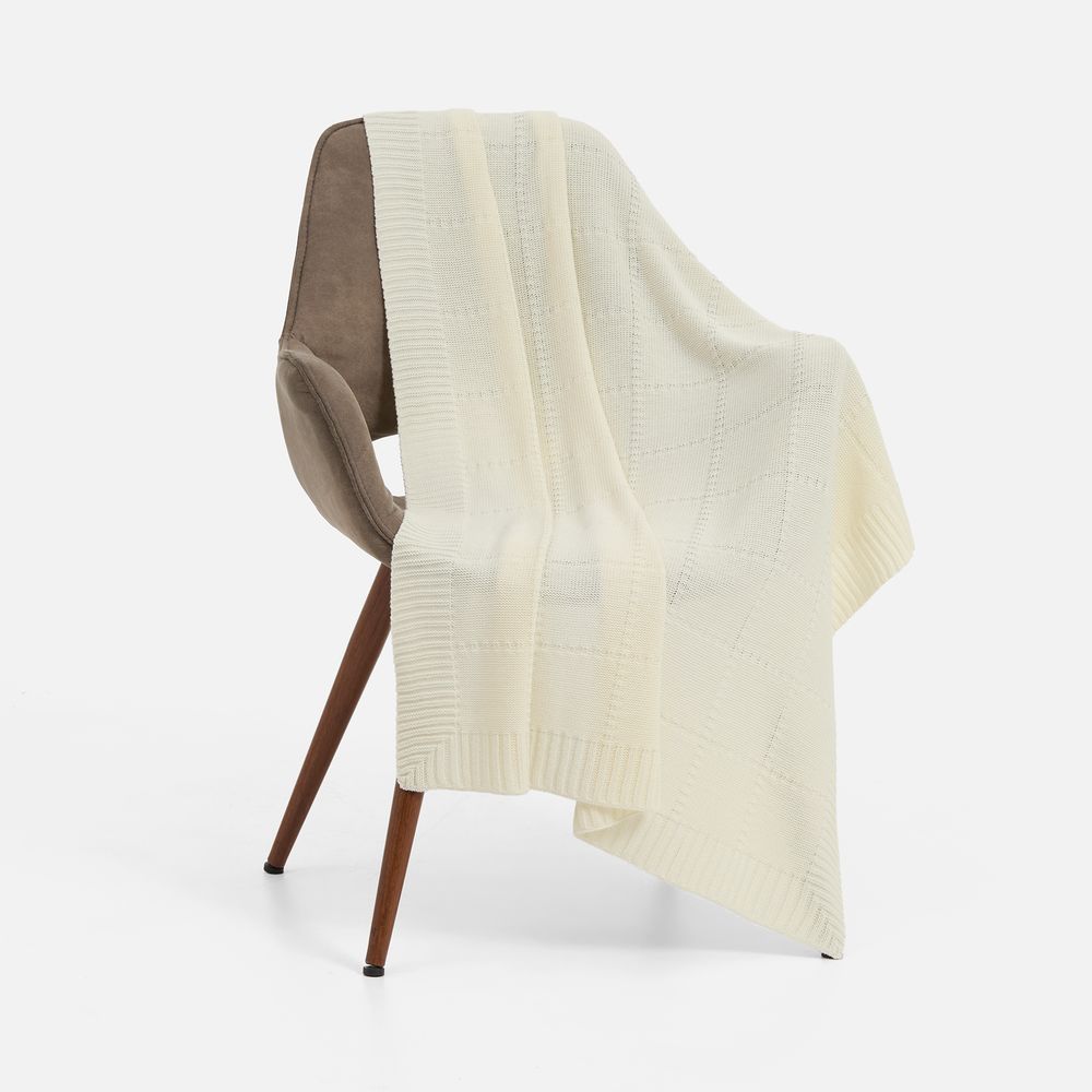 Плед Quadrisma, белый (молочный) с логотипом