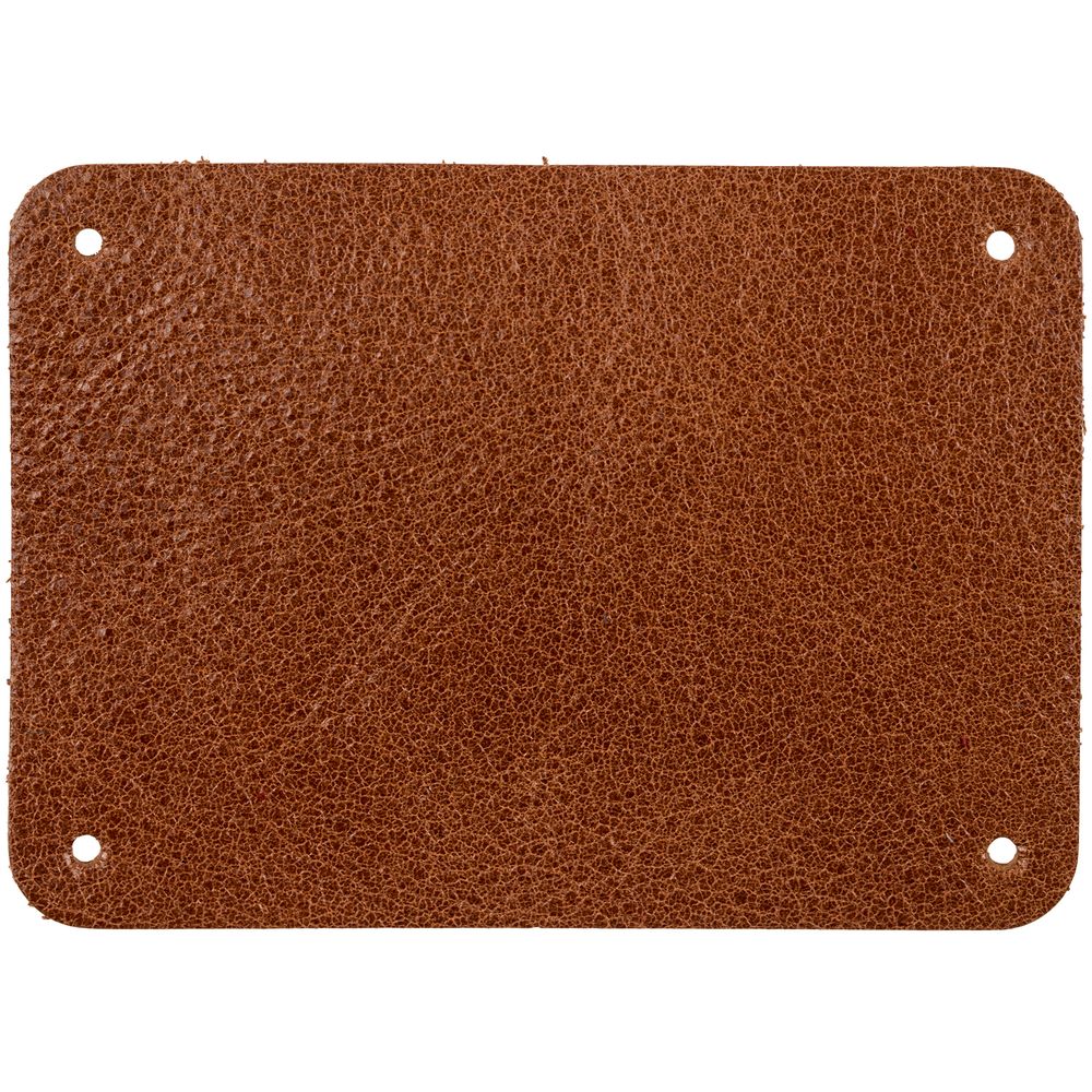 Лейбл кожаный Beta, XL, горчичный с логотипом