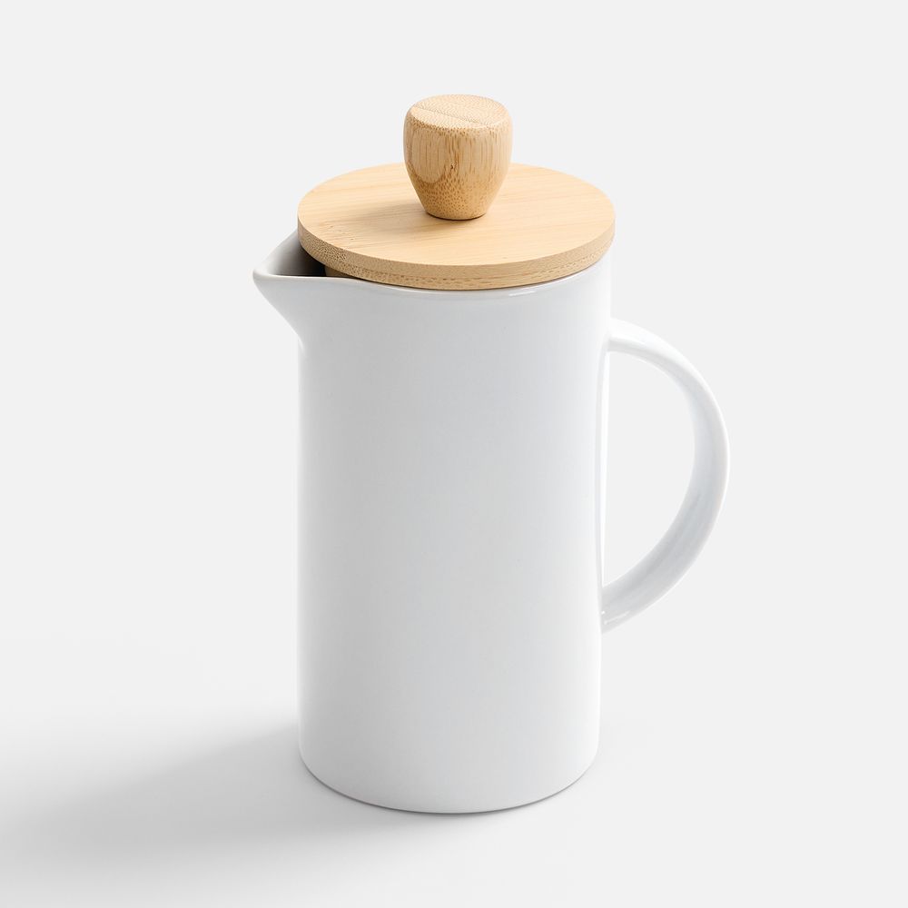 Френч-пресс Ceramero, белый с логотипом