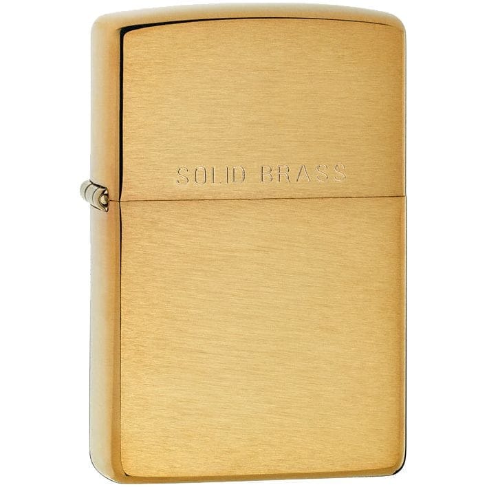 Зажигалка Zippo Classic Brushed, золотистая с логотипом
