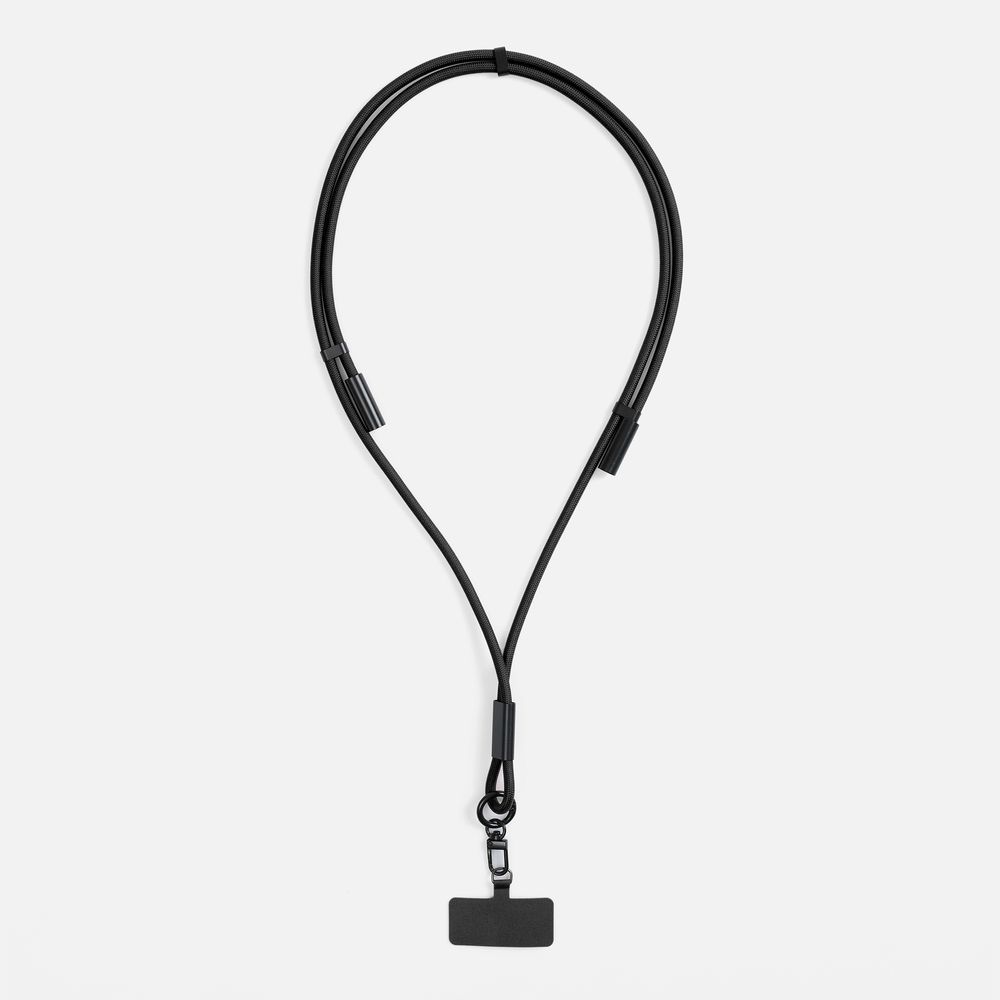 Кабель-ланьярд energyFlex Power Delivery 60 Вт, черный с логотипом