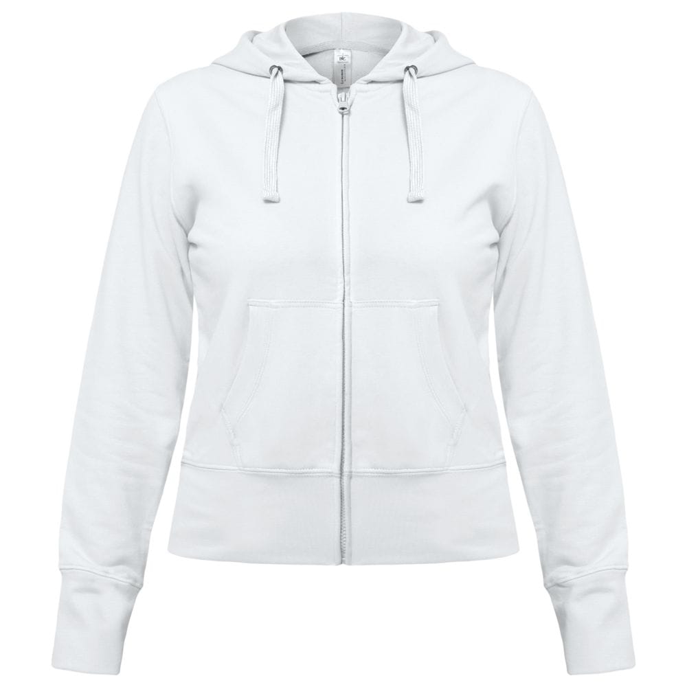 Толстовка женская Hooded Full Zip белая с логотипом