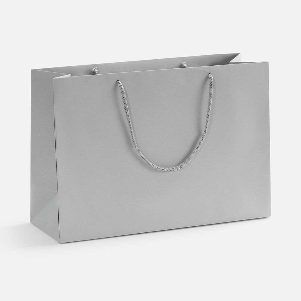 Пакет бумажный Ample Thin M, серый с логотипом