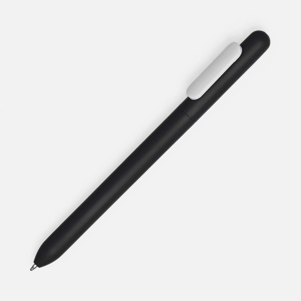 Ручка шариковая Swiper Soft Touch, черная с белым с логотипом