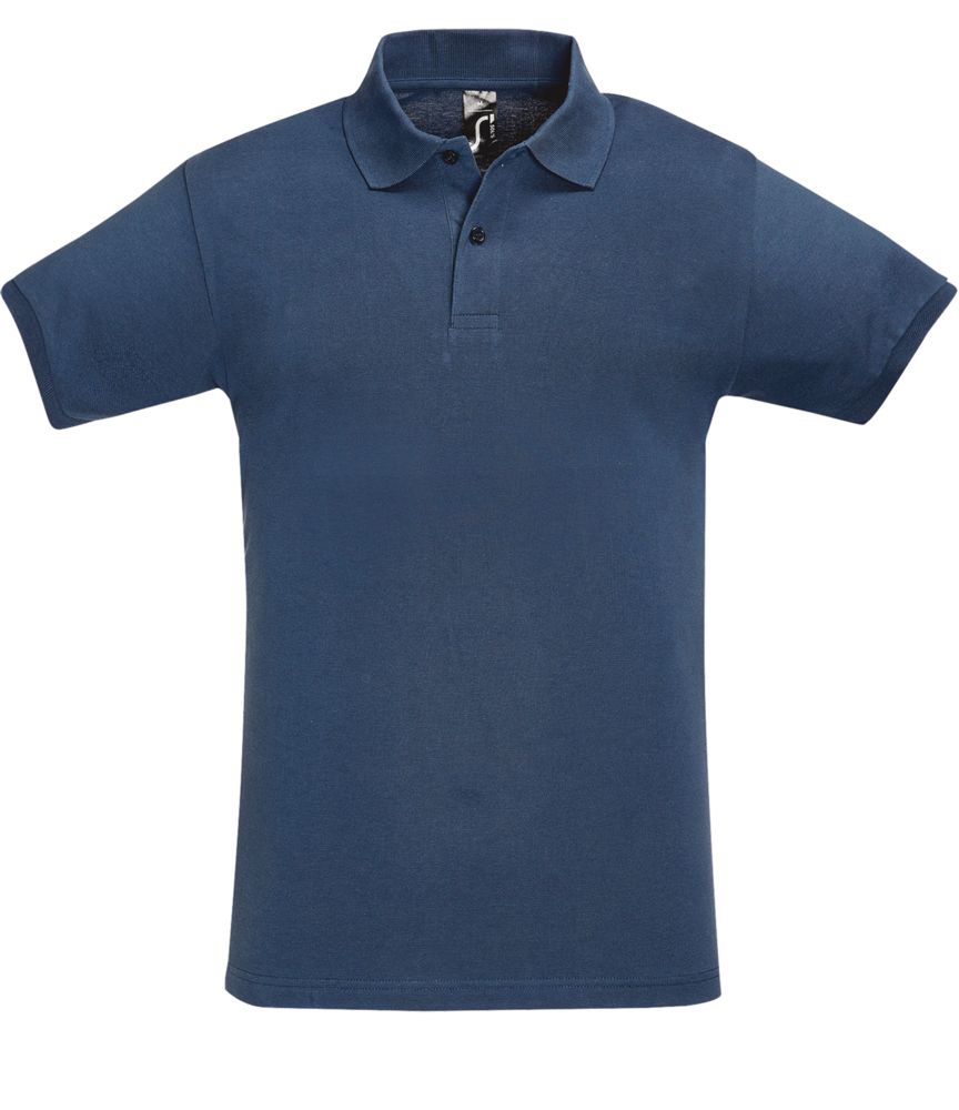 Рубашка поло мужская Perfect Men синий джинс с логотипом