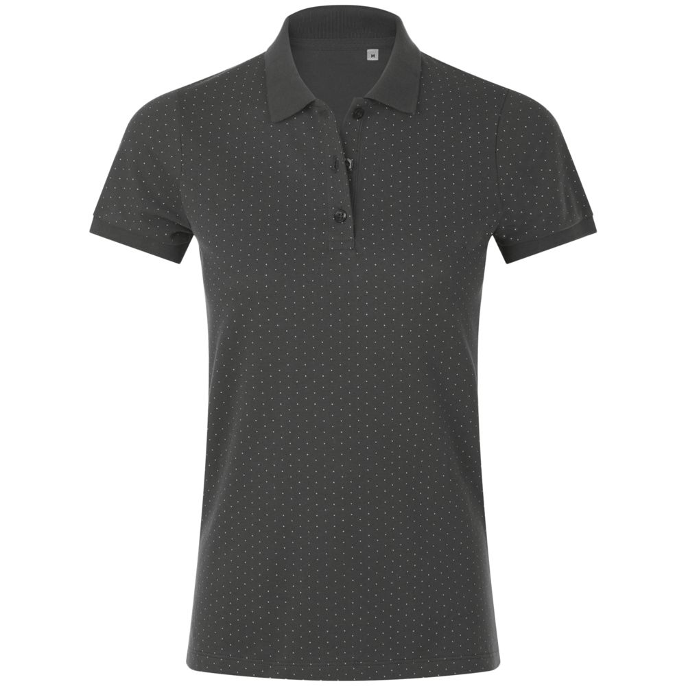 Рубашка поло женская Brandy Women, темно-серая с белым с логотипом