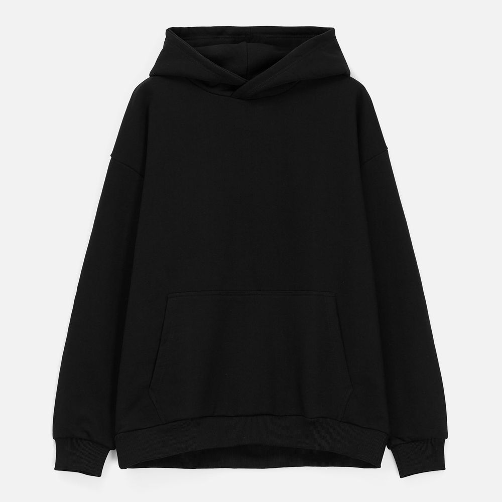 Худи унисекс оверсайз Daylero, черное с логотипом