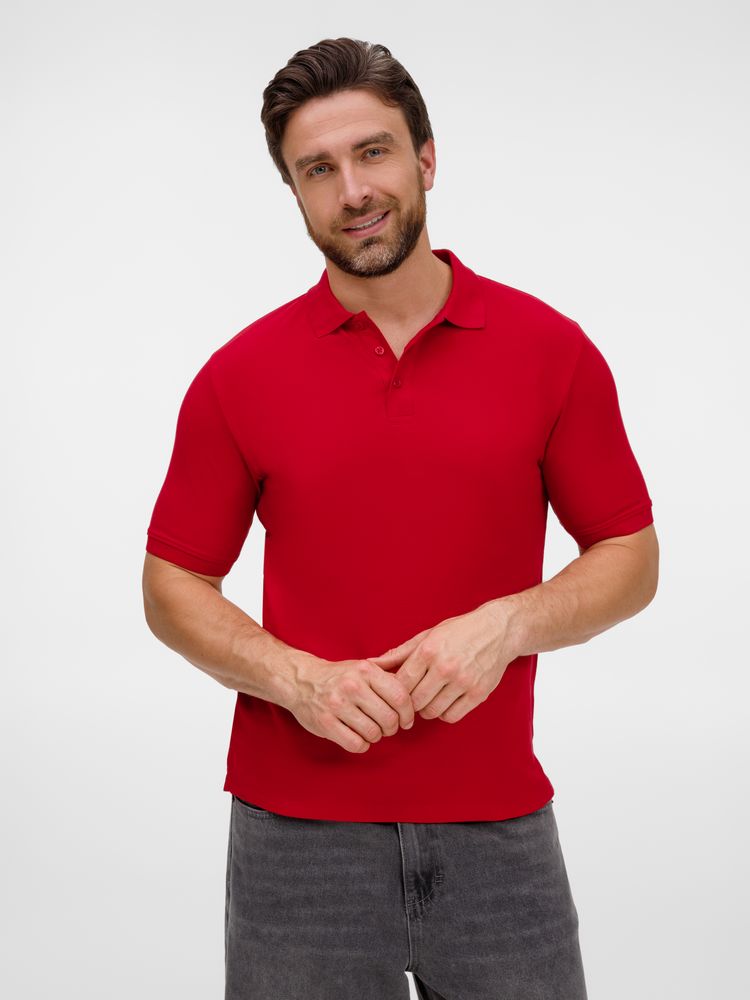 Рубашка поло унисекс Upswing, красная с логотипом