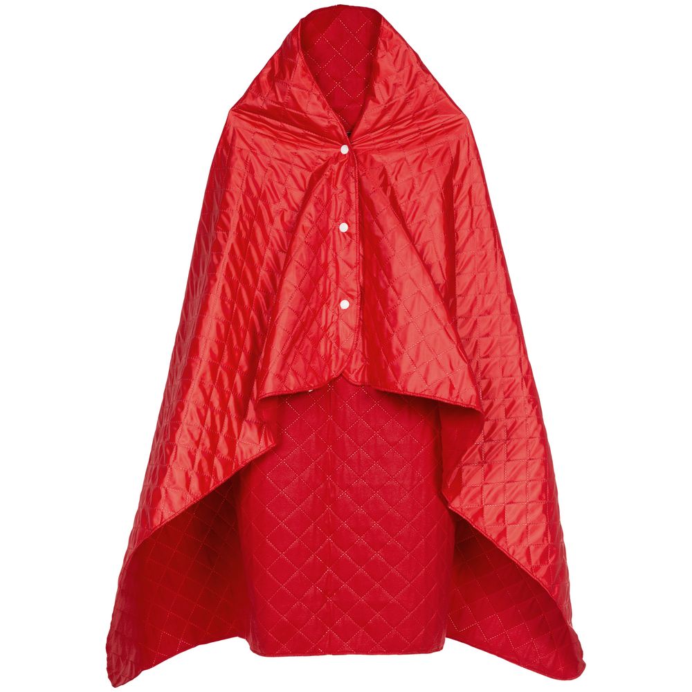 Плед-пончо для пикника SnapCoat, красный с логотипом
