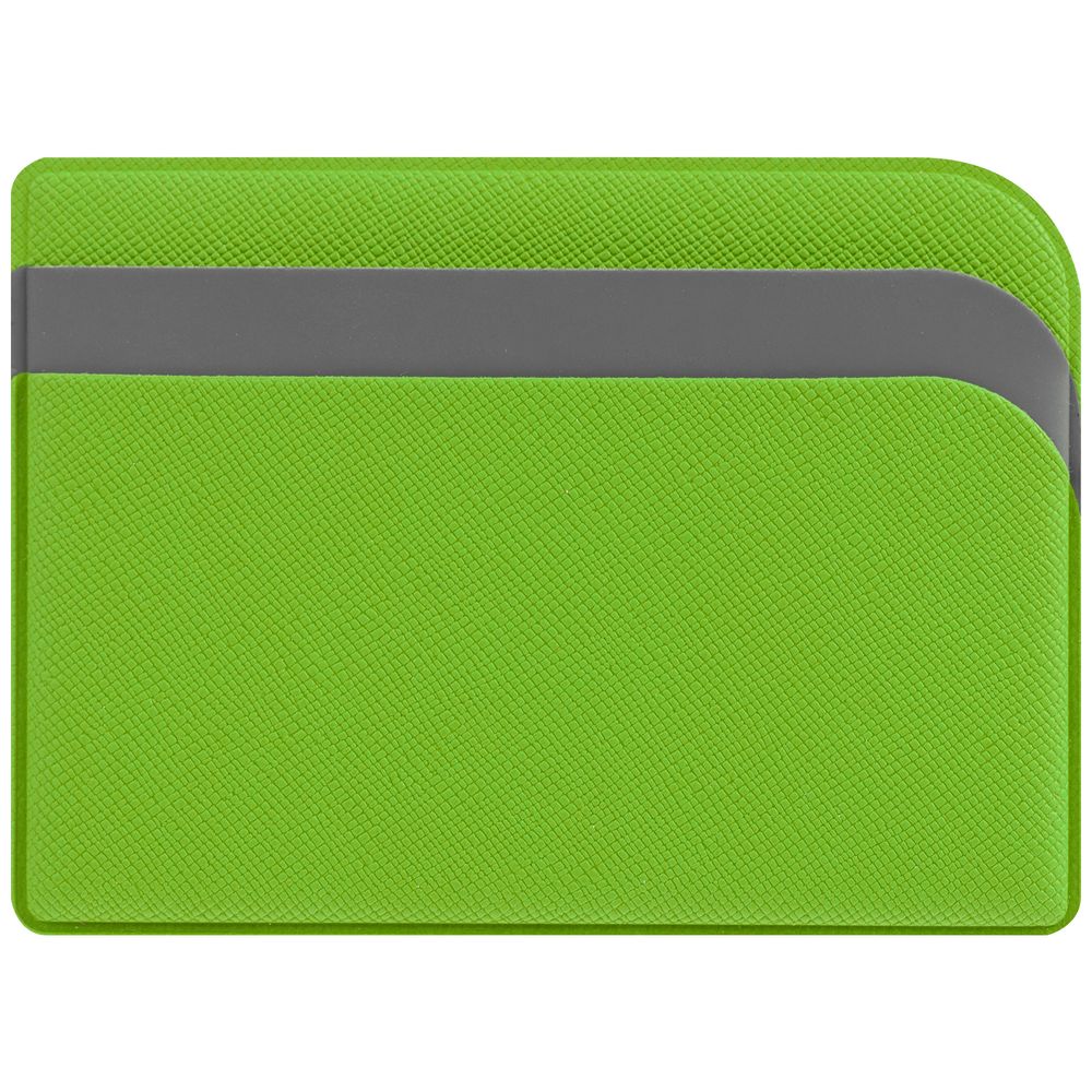 Чехол для карточек Dual, зеленый с логотипом