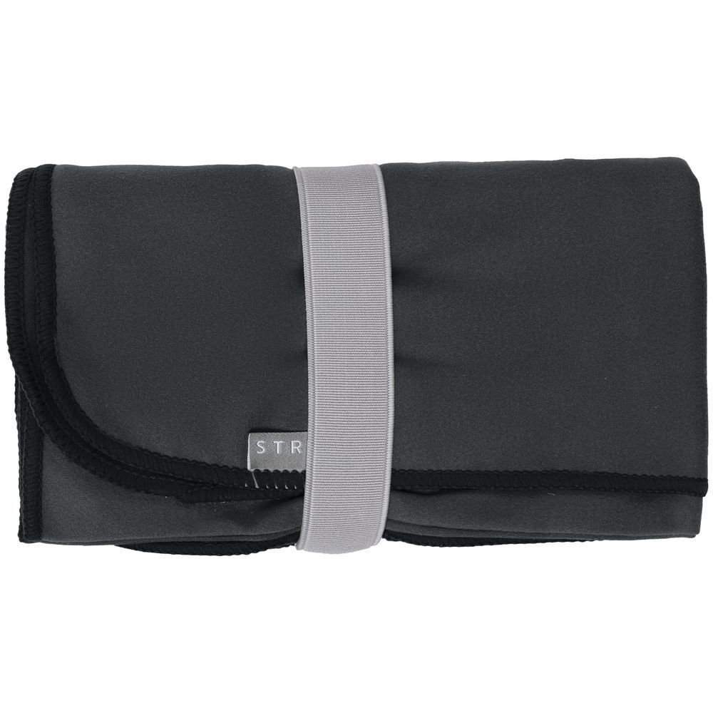 Спортивное полотенце Vigo Medium, темно-серое (графит) с логотипом