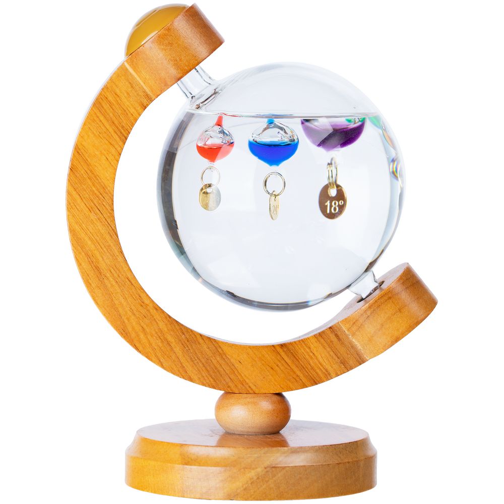 Термометр-шар «Галилео» в деревянном корпусе с логотипом