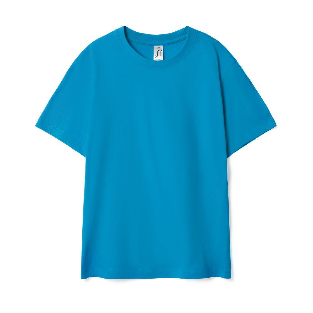 Футболка детская Regent Kids, ярко-бирюзовая с логотипом