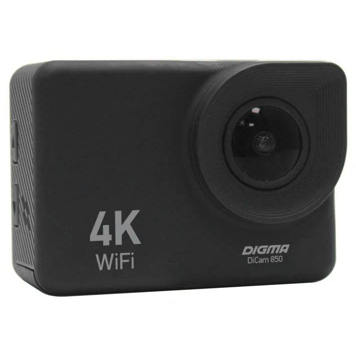 Экшн-камера Digma DiCam 850, черная с логотипом