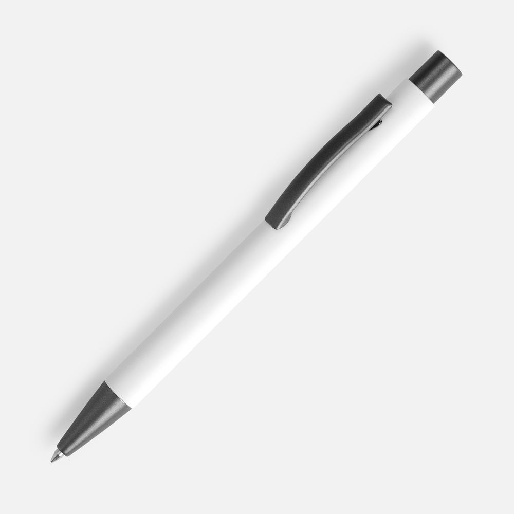 Ручка шариковая Atento Soft Touch, белая с логотипом