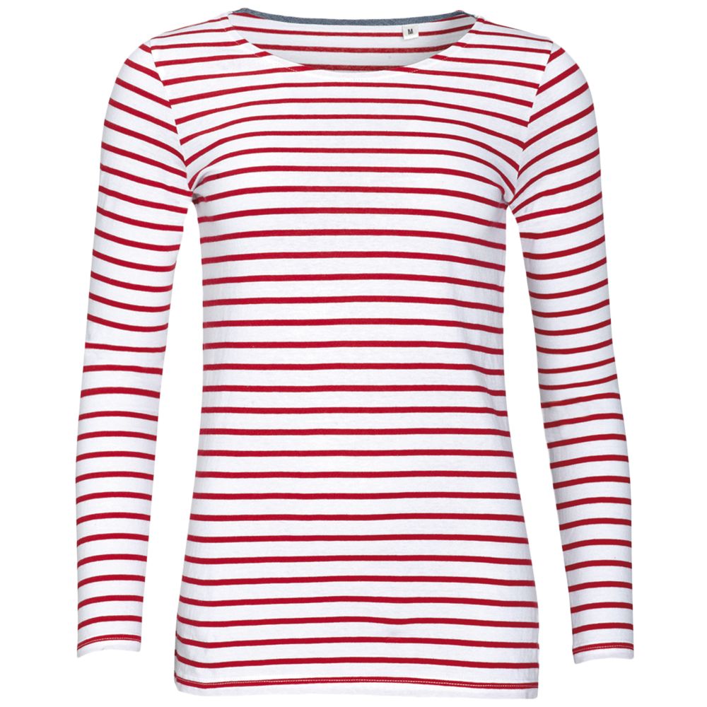 Футболка женская Marine Women, белая с красным с логотипом