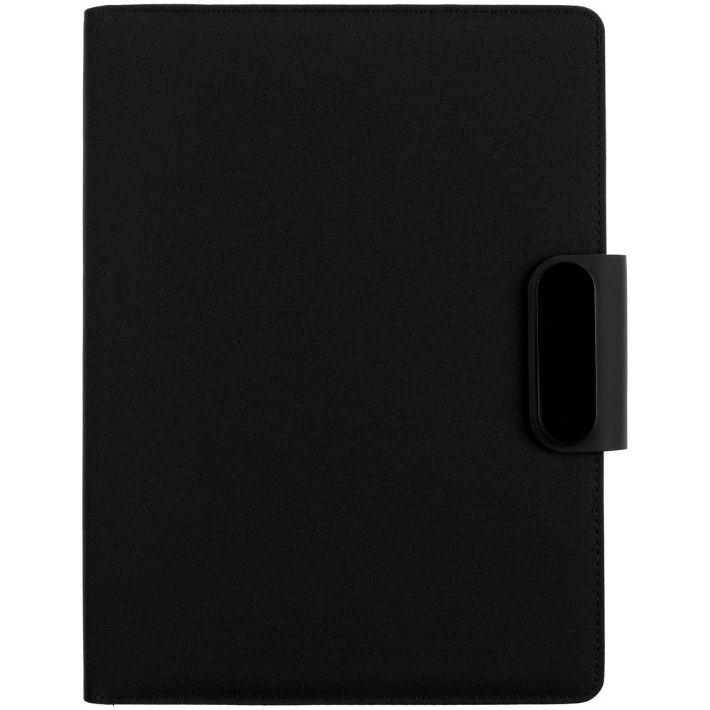 Папка с блокнотом Midstream, черная с логотипом