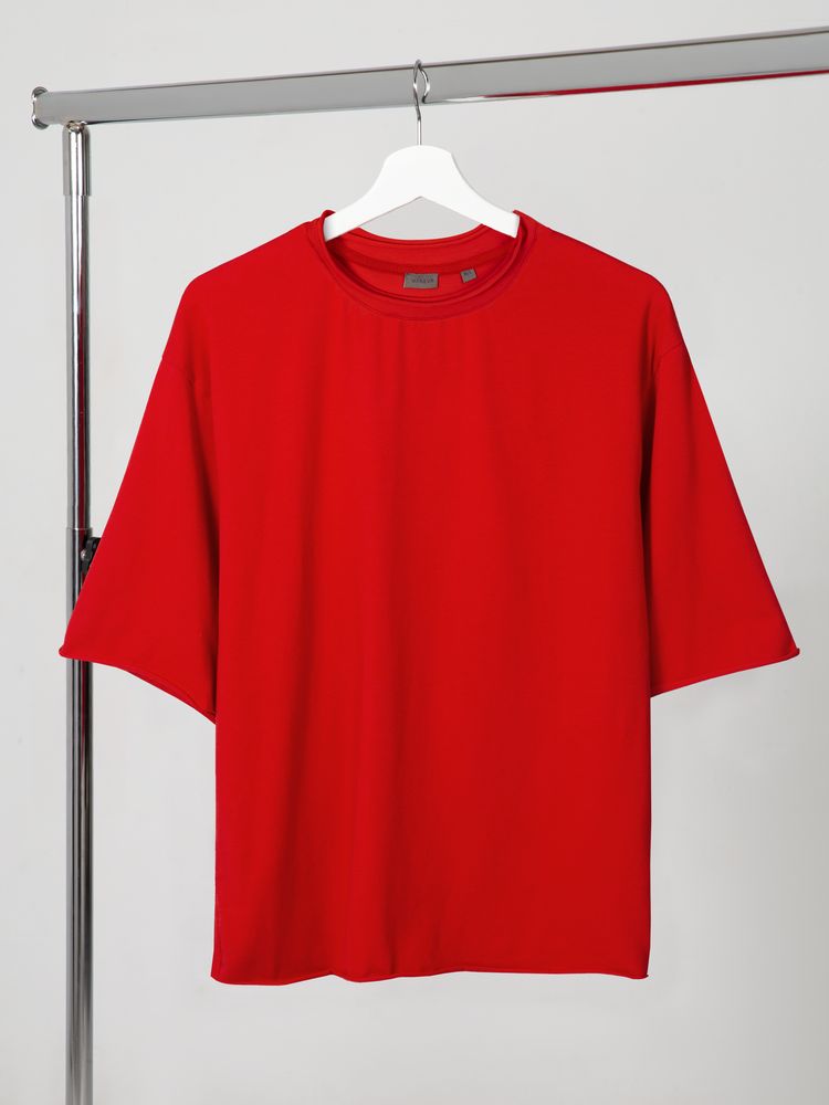 Футболка оверсайз Vozduh 2.0, красная с логотипом