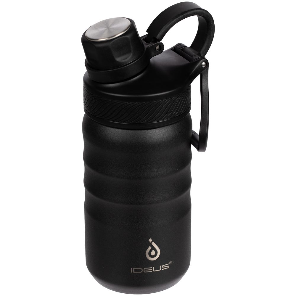 Термобутылка Fujisan 2.0, черная с логотипом