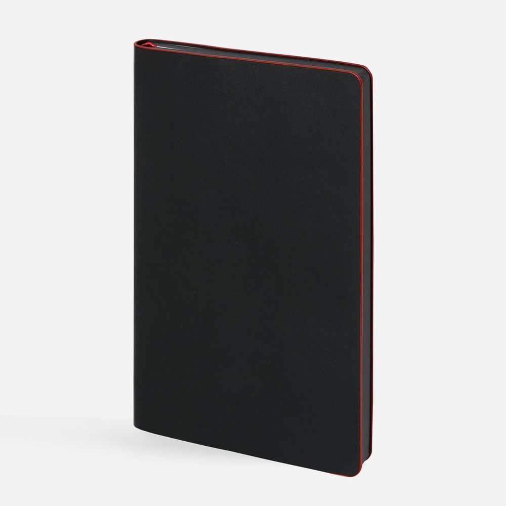 Ежедневник Trait, недатированный, черный с красным с логотипом