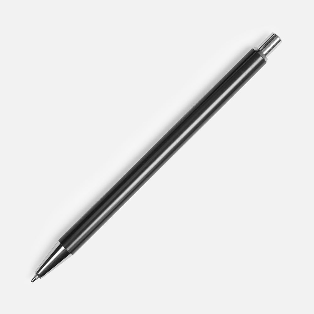 Ручка шариковая Slim Beam, черная с логотипом