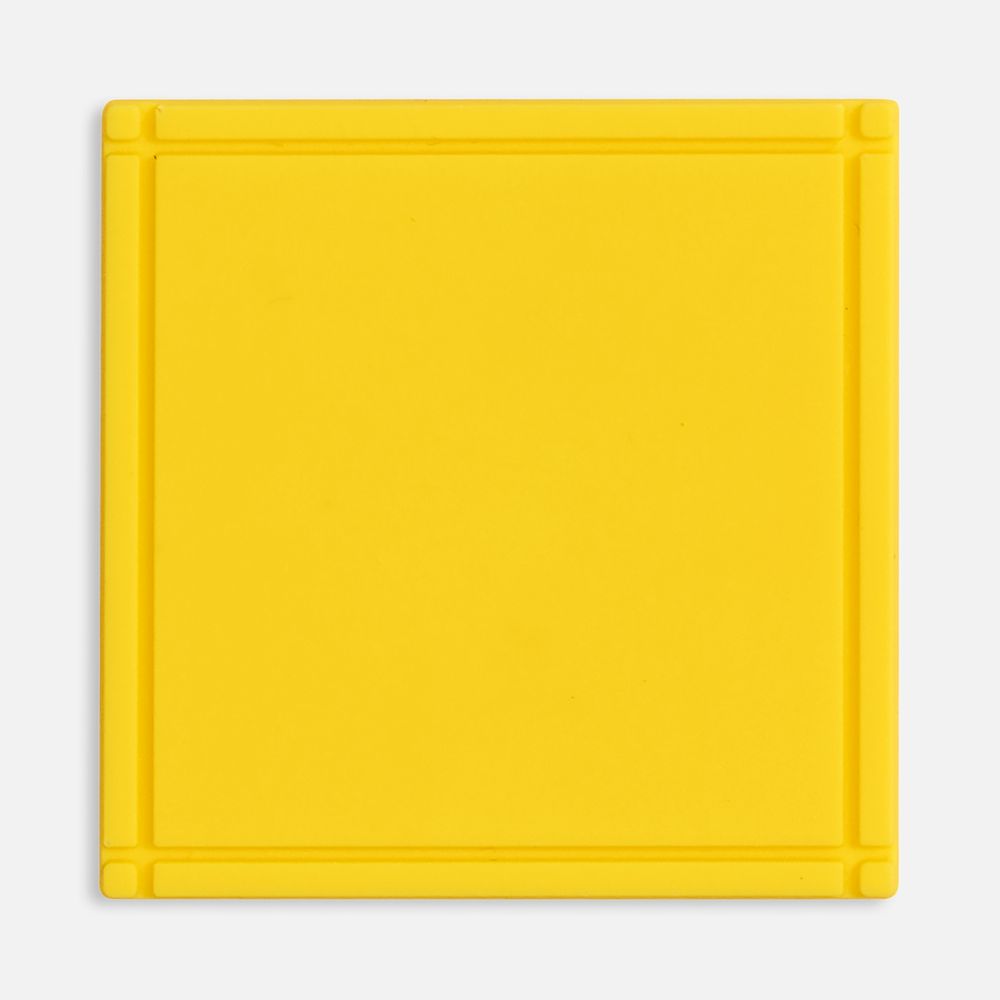 Лейбл из ПВХ Dzeta, L, желтый с логотипом