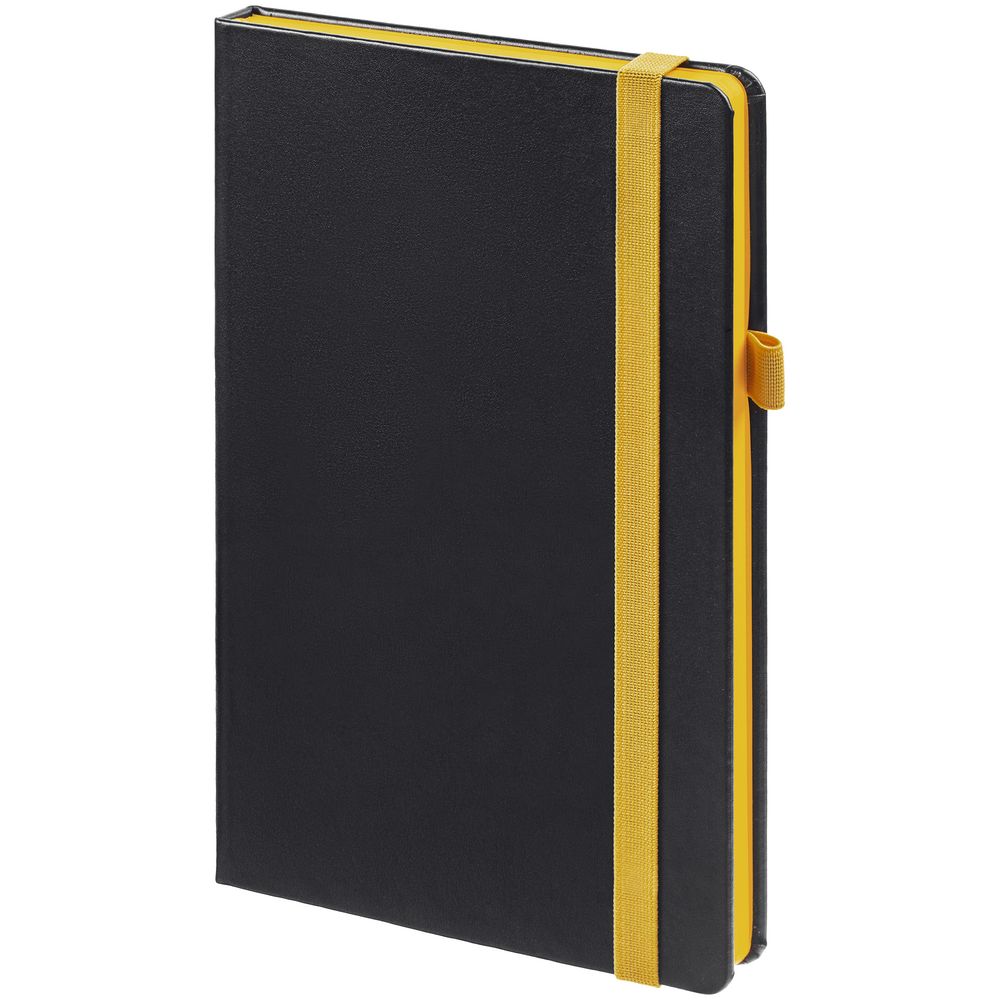 Ежедневник Ton, недатированный, черный с желтым с логотипом