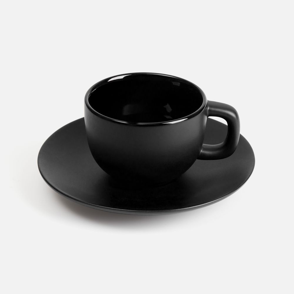 Чайная пара Stansa, черная с логотипом