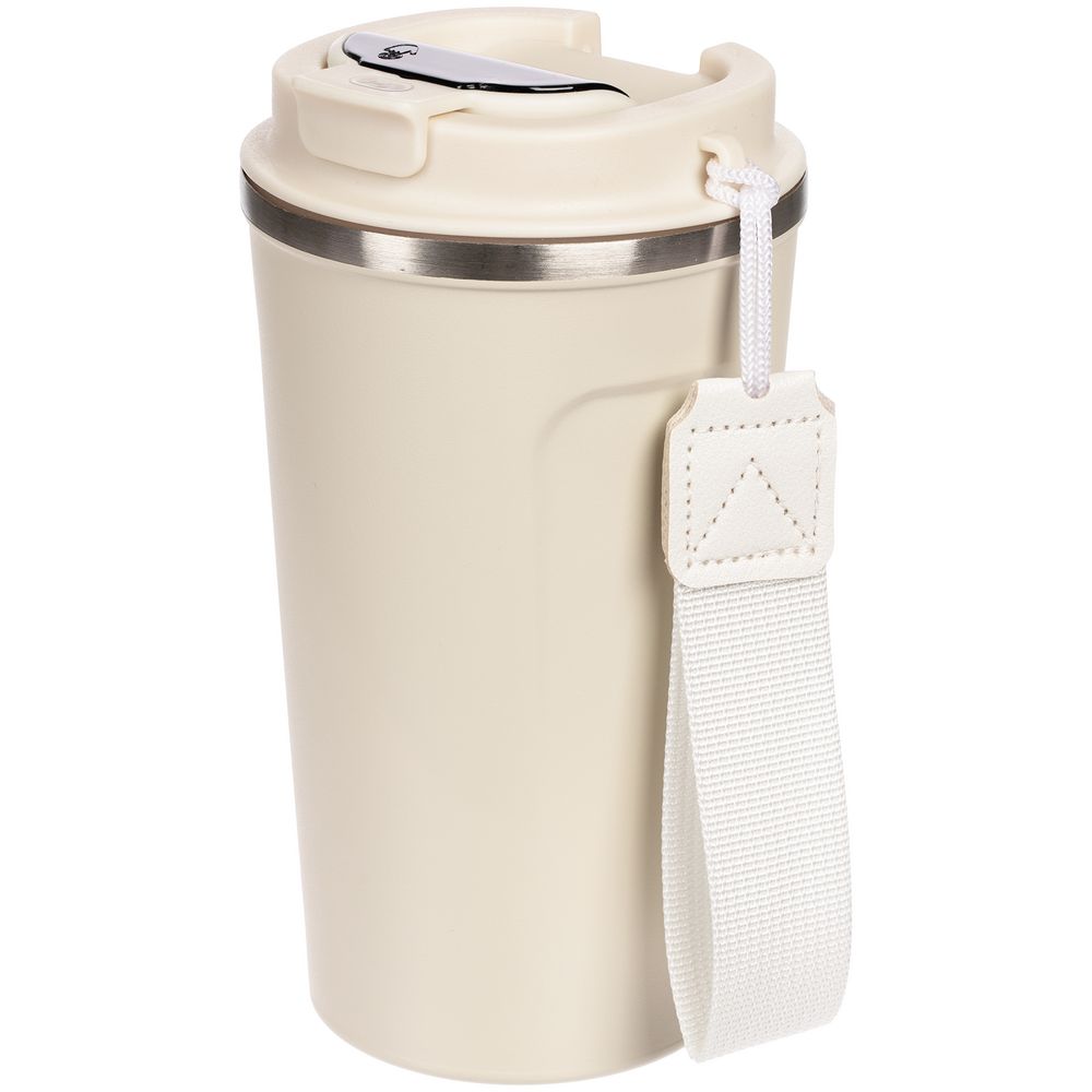 Смарт-стакан с заменяемой батареей tellMug, ver.2, молочно-белый с логотипом