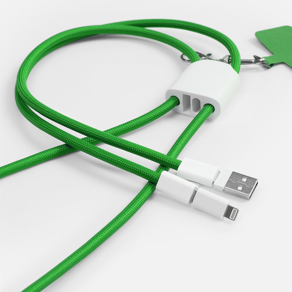 Кабель-ланьярд energyFlex Pro, зеленый с логотипом