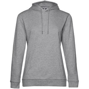 Толстовка с капюшоном женская Hoodie, серый меланж с логотипом