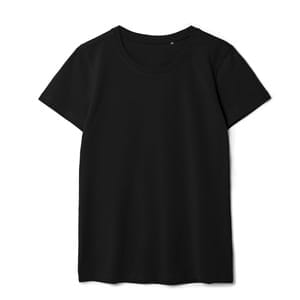 Футболка женская T-bolka Stretch Lady, черная с логотипом