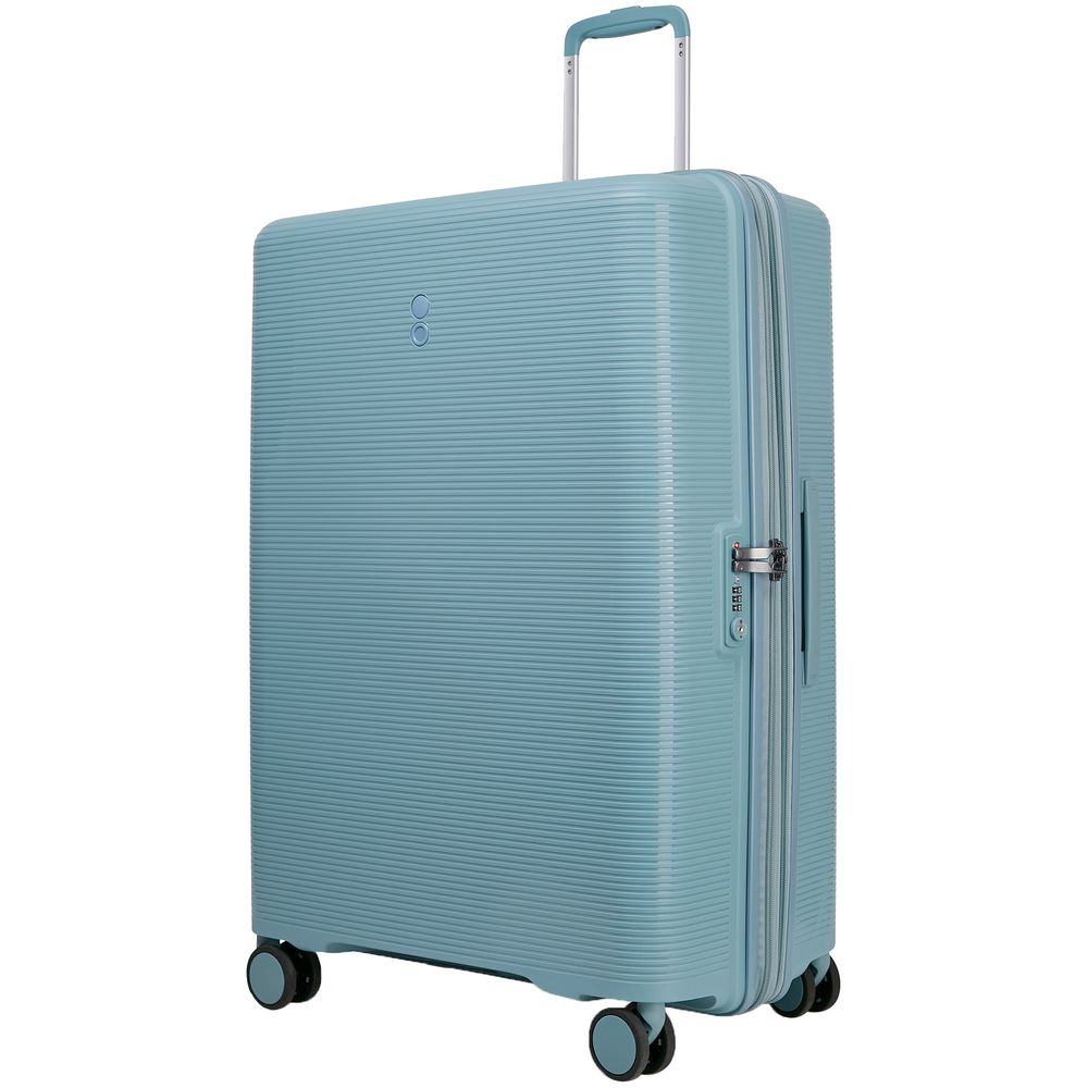 Чемодан Forza L, голубой с логотипом