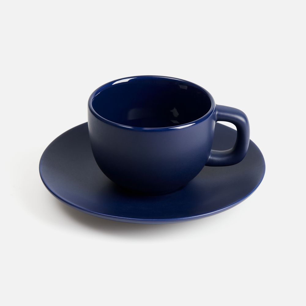 Чайная пара Stansa, темно-синяя с логотипом