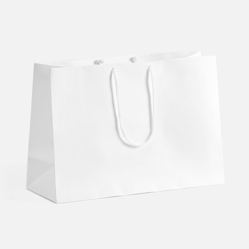 Пакет бумажный с ламинацией Lami Tote M, белый с логотипом