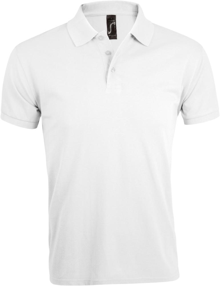 Рубашка поло мужская Prime Men, белая с логотипом