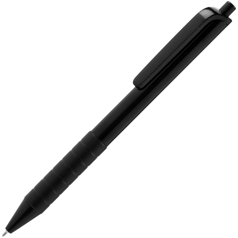 Ручка шариковая Easy Grip, черная с логотипом
