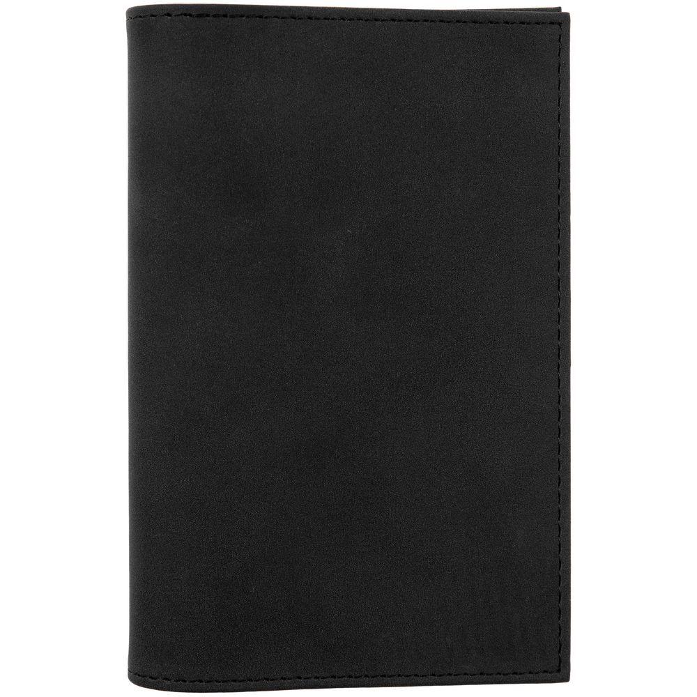 Обложка для паспорта Nubuk, черная с логотипом