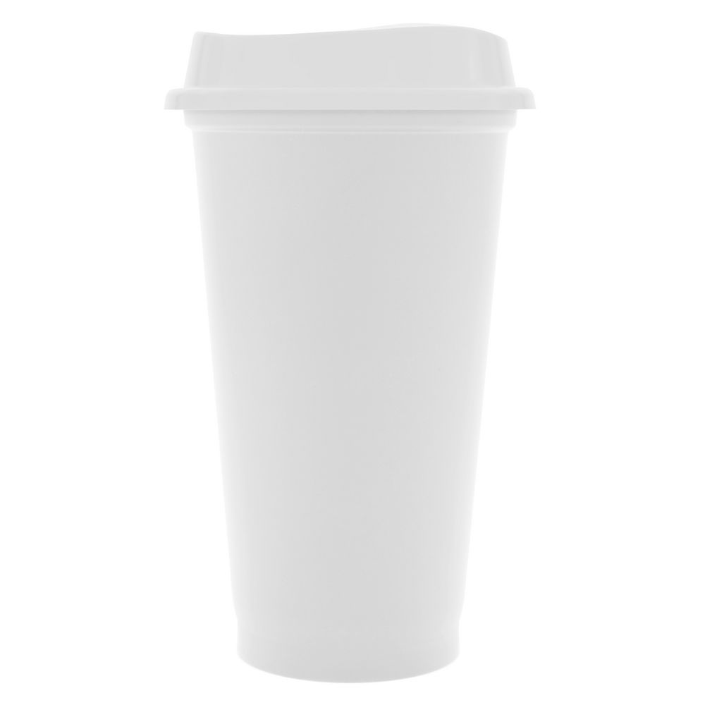 Стакан с крышкой Color Cap White, белый с логотипом