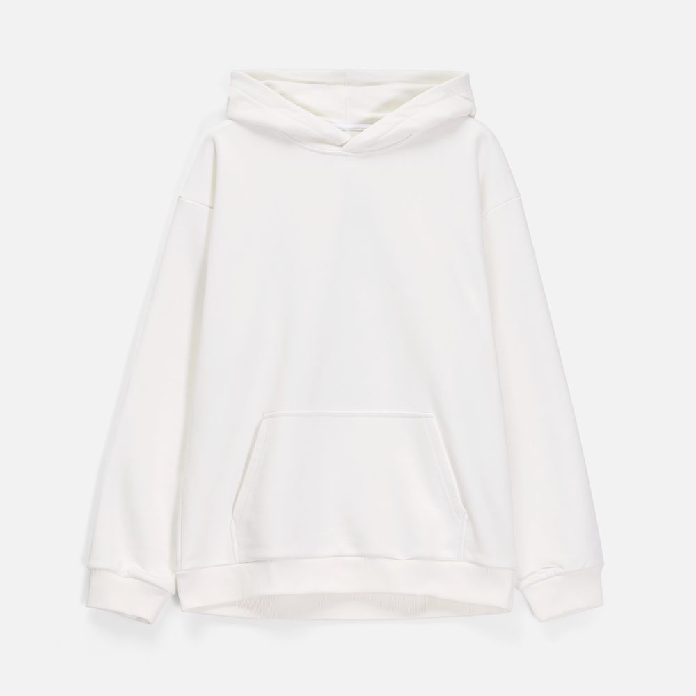 Худи унисекс оверсайз Songo, молочно-белое с логотипом